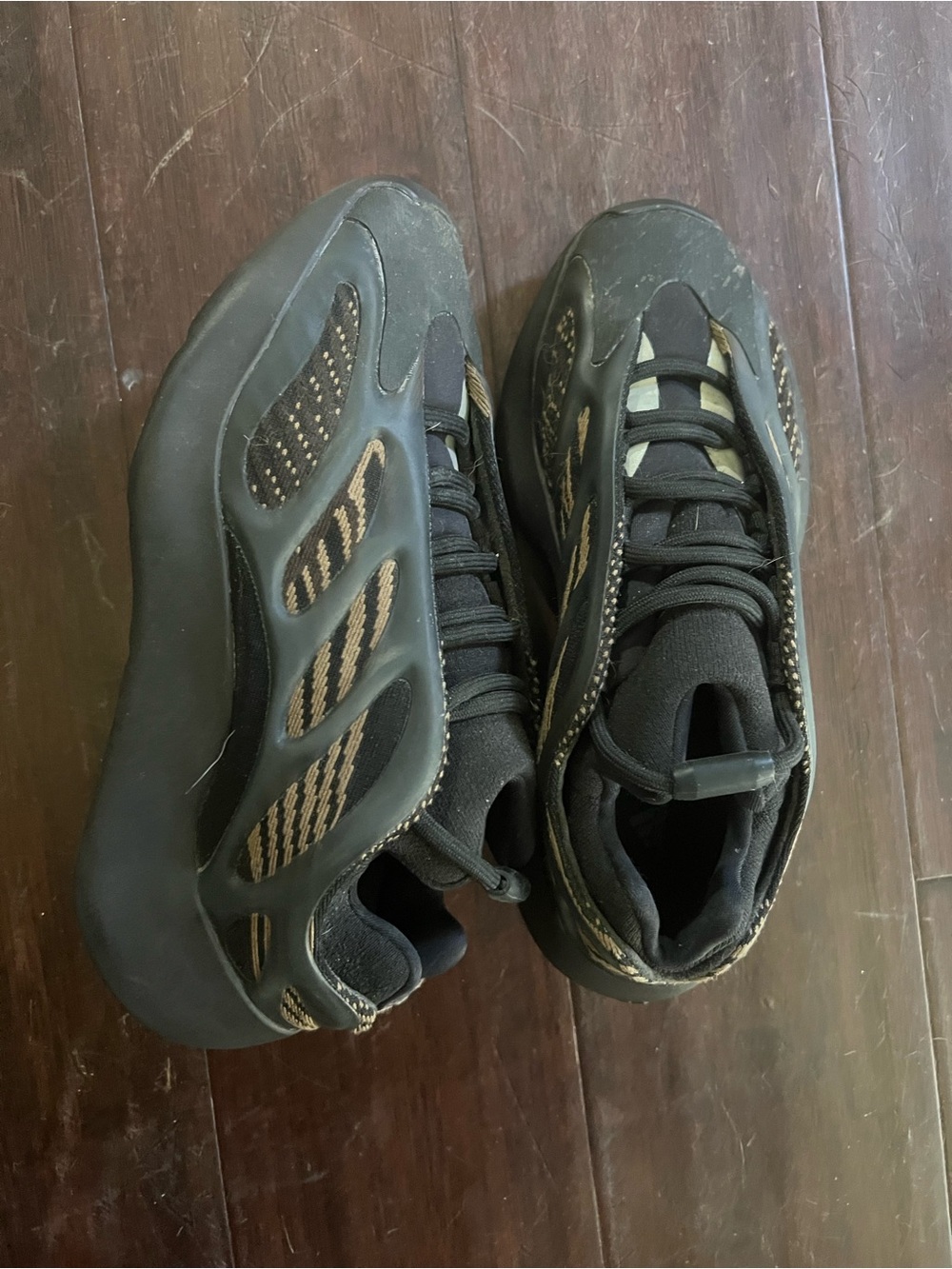 Yeezy Kids Black and Tan Chunky Sneaker